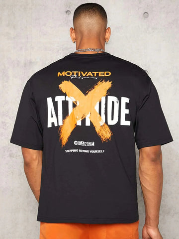 Men's Attitude X Oversized Graphic Tee - ArabianXports